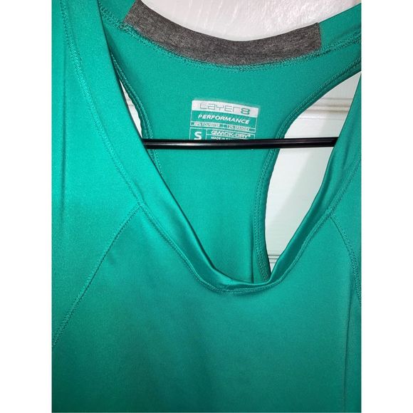 Layer 8 Tops Layer 8 Womens Teal Colored Racing Back Workout Top